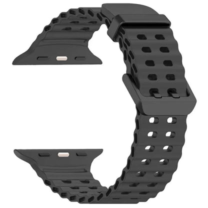 Silicone Strap for Apple Watch Series 10 46mm / Ultra 2 / Ultra 49mm / 9 8 7 45mm / SE (2023) SE (2022) SE 6 5 4 44mm / 3 2 1 42mm Ocean Band
