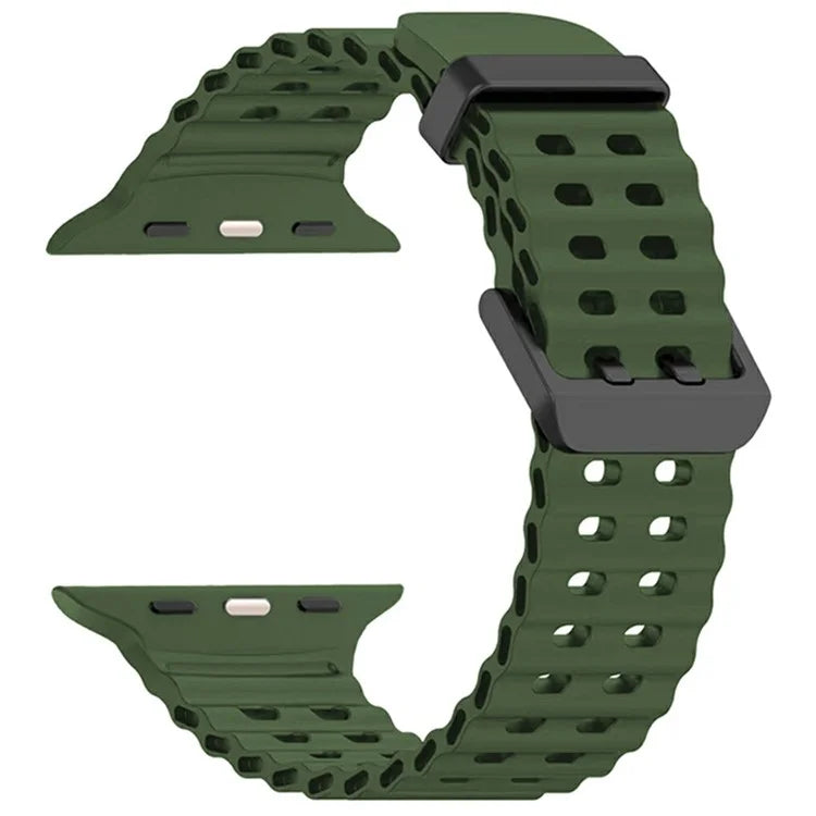 Silicone Strap for Apple Watch Series 10 46mm / Ultra 2 / Ultra 49mm / 9 8 7 45mm / SE (2023) SE (2022) SE 6 5 4 44mm / 3 2 1 42mm Ocean Band