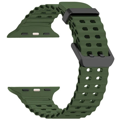 Silicone Strap for Apple Watch Series 10 46mm / Ultra 2 / Ultra 49mm / 9 8 7 45mm / SE (2023) SE (2022) SE 6 5 4 44mm / 3 2 1 42mm Ocean Band