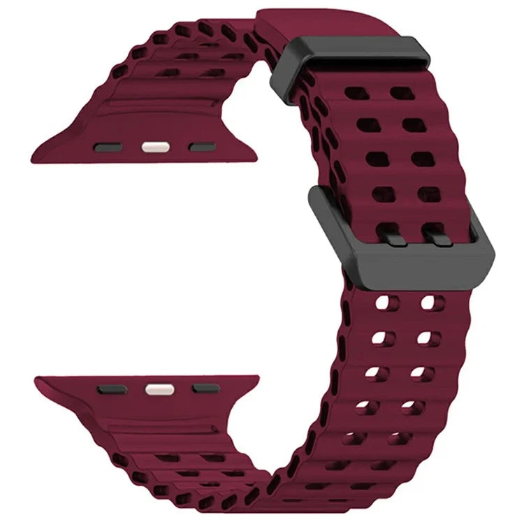 Silicone Strap for Apple Watch Series 10 46mm / Ultra 2 / Ultra 49mm / 9 8 7 45mm / SE (2023) SE (2022) SE 6 5 4 44mm / 3 2 1 42mm Ocean Band