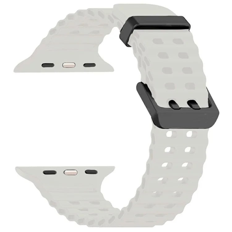 Silicone Strap for Apple Watch Series 10 46mm / Ultra 2 / Ultra 49mm / 9 8 7 45mm / SE (2023) SE (2022) SE 6 5 4 44mm / 3 2 1 42mm Ocean Band