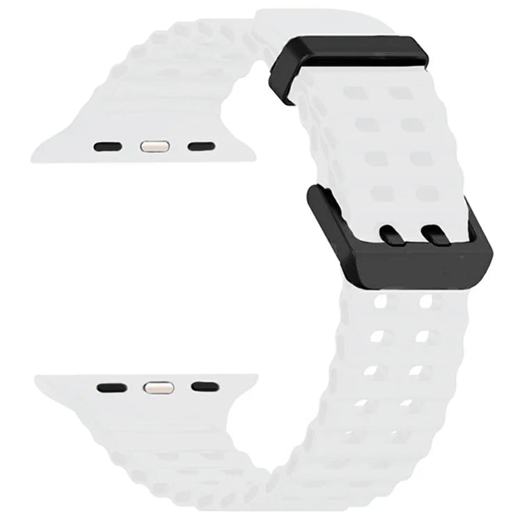 Silicone Strap for Apple Watch Series 10 46mm / Ultra 2 / Ultra 49mm / 9 8 7 45mm / SE (2023) SE (2022) SE 6 5 4 44mm / 3 2 1 42mm Ocean Band