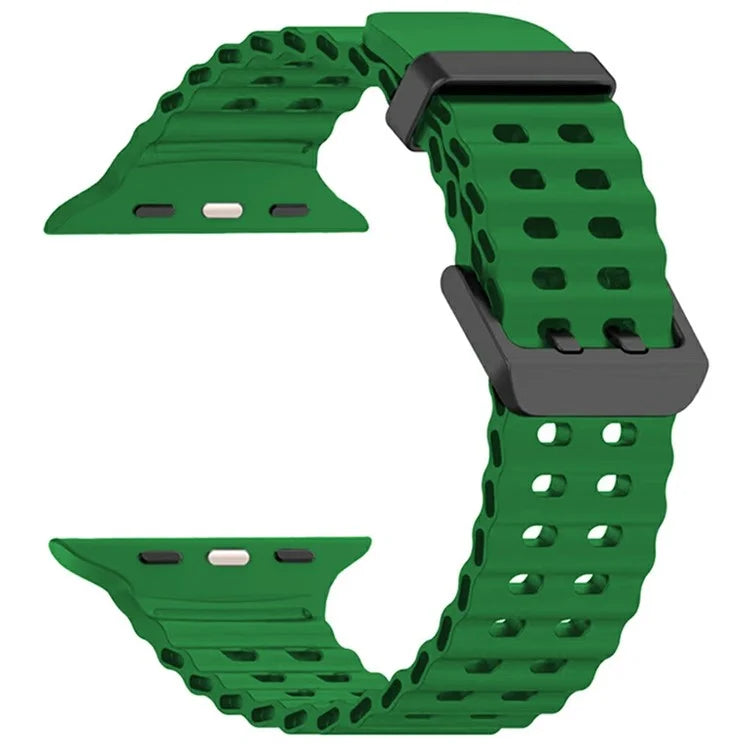 Silicone Strap for Apple Watch Series 10 46mm / Ultra 2 / Ultra 49mm / 9 8 7 45mm / SE (2023) SE (2022) SE 6 5 4 44mm / 3 2 1 42mm Ocean Band