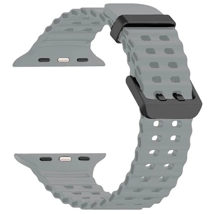 Silicone Strap for Apple Watch Series 10 46mm / Ultra 2 / Ultra 49mm / 9 8 7 45mm / SE (2023) SE (2022) SE 6 5 4 44mm / 3 2 1 42mm Ocean Band
