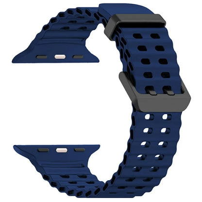 Silicone Strap for Apple Watch Series 10 46mm / Ultra 2 / Ultra 49mm / 9 8 7 45mm / SE (2023) SE (2022) SE 6 5 4 44mm / 3 2 1 42mm Ocean Band