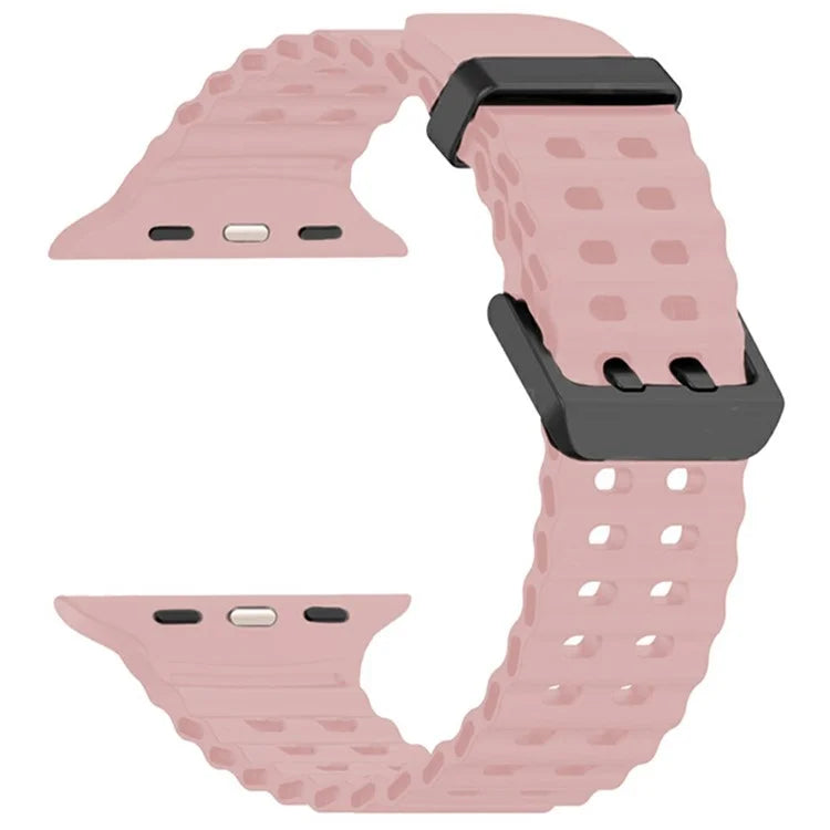 Silicone Strap for Apple Watch Series 10 46mm / Ultra 2 / Ultra 49mm / 9 8 7 45mm / SE (2023) SE (2022) SE 6 5 4 44mm / 3 2 1 42mm Ocean Band