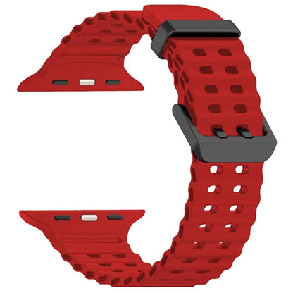 Silicone Strap for Apple Watch Series 10 46mm / Ultra 2 / Ultra 49mm / 9 8 7 45mm / SE (2023) SE (2022) SE 6 5 4 44mm / 3 2 1 42mm Ocean Band