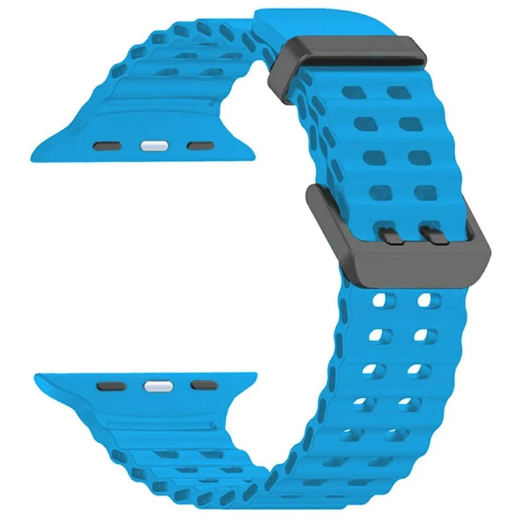 Silicone Strap for Apple Watch Series 10 46mm / Ultra 2 / Ultra 49mm / 9 8 7 45mm / SE (2023) SE (2022) SE 6 5 4 44mm / 3 2 1 42mm Ocean Band