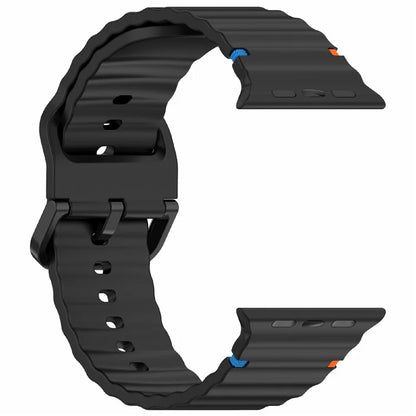 Silicone Strap for Apple Watch Series 10 46mm / Ultra 2 / Ultra 49mm / 9 8 7 45mm / SE (2023) SE (2022) SE 6 5 4 44mm / 3 2 1 42mm Wave Band
