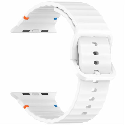 Silicone Strap for Apple Watch Series 10 46mm / Ultra 2 / Ultra 49mm / 9 8 7 45mm / SE (2023) SE (2022) SE 6 5 4 44mm / 3 2 1 42mm Wave Band