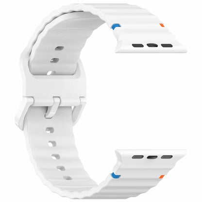 Silicone Strap for Apple Watch Series 10 46mm / Ultra 2 / Ultra 49mm / 9 8 7 45mm / SE (2023) SE (2022) SE 6 5 4 44mm / 3 2 1 42mm Wave Band