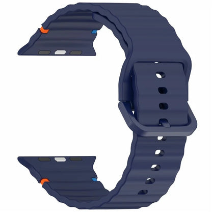 Silicone Strap for Apple Watch Series 10 46mm / Ultra 2 / Ultra 49mm / 9 8 7 45mm / SE (2023) SE (2022) SE 6 5 4 44mm / 3 2 1 42mm Wave Band