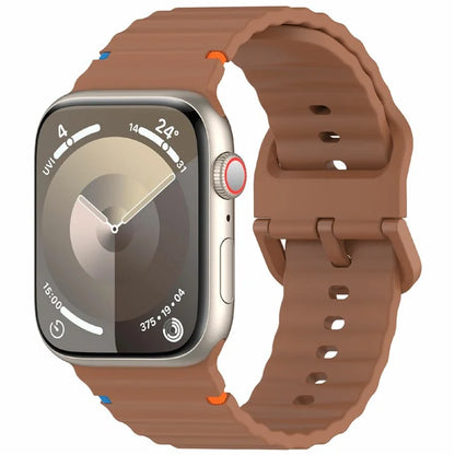 Silicone Strap for Apple Watch Series 10 46mm / Ultra 2 / Ultra 49mm / 9 8 7 45mm / SE (2023) SE (2022) SE 6 5 4 44mm / 3 2 1 42mm Wave Band