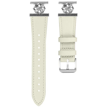 For Huami Amazfit GTR Mini Watch Band Genuine Cow Leather Flower Decor Adjustable Strap