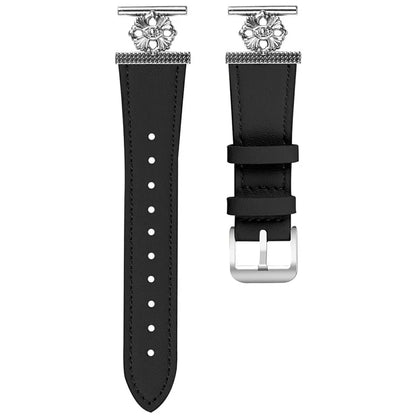 For Huami Amazfit GTR Mini Watch Band Genuine Cow Leather Flower Decor Adjustable Strap