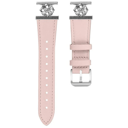 For Huami Amazfit GTS 2 mini Watch Band Genuine Cow Leather Flower Decor Adjustable Strap
