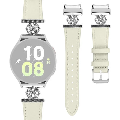 Watch Band for Samsung Galaxy Watch 5 Pro 45mm / Watch 5 44mm / 40mm Genuine Cow Leather Strap with Quick Release Connector