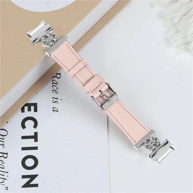 Watch Band for Samsung Galaxy Watch6 40mm / 44mm / Watch6 Classic 43mm / 47mm Genuine Cow Leather Strap with Quick Release Connector