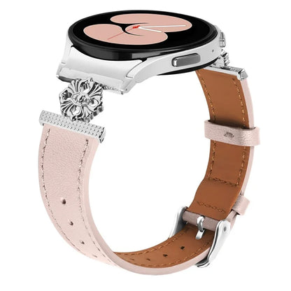 For Samsung Galaxy Watch7 44mm / 40mm Watch Band Genuine Cow Leather Strap with Quick Release Connector