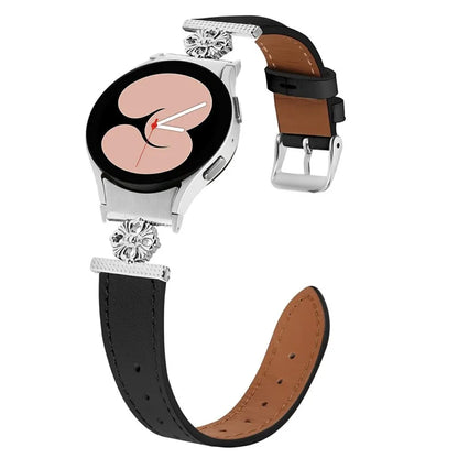 Watch Band for Samsung Galaxy Watch6 40mm / 44mm / Watch6 Classic 43mm / 47mm Genuine Cow Leather Strap with Seamless Connector