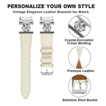 For Samsung Galaxy Watch7 44mm / 40mm Watch Band Genuine Cow Leather Strap with Seamless Connector