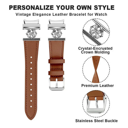 For Samsung Galaxy Watch7 44mm / 40mm Watch Band Genuine Cow Leather Strap with Seamless Connector