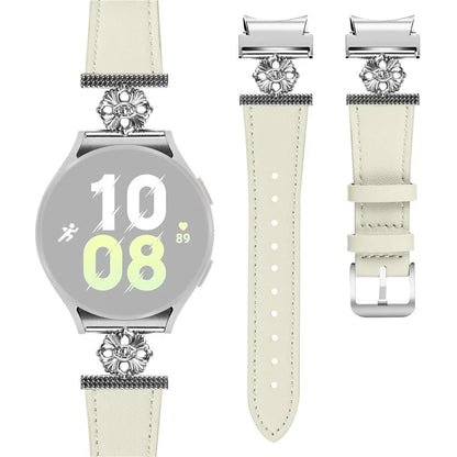 Watch Band for Samsung Galaxy Watch 5 Pro 45mm / Watch 5 44mm / 40mm Genuine Cow Leather Strap with Seamless Connector