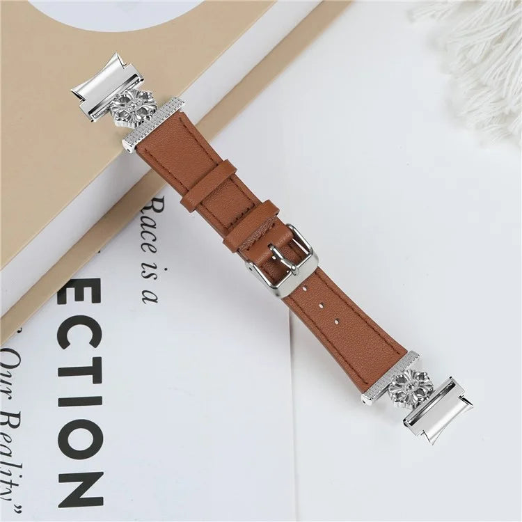 Watch Band for Samsung Galaxy Watch 5 Pro 45mm / Watch 5 44mm / 40mm Genuine Cow Leather Strap with Seamless Connector