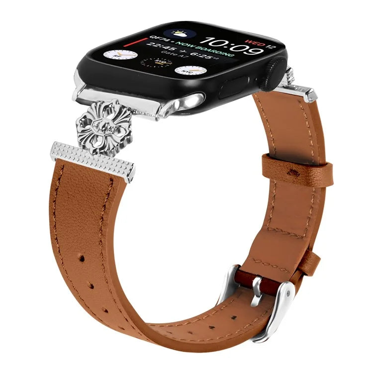 Watch Band for Apple Watch Series 10 42mm / 9 8 7 41mm / SE (2023) SE (2022) SE 6 5 4 40mm / 3 2 1 38mm Genuine Cow Leather Strap