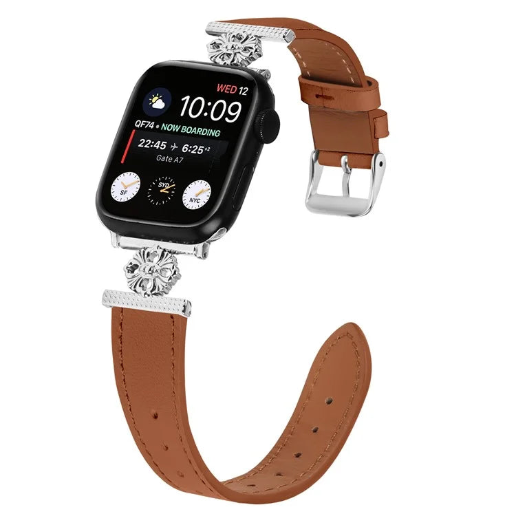 Watch Band for Apple Watch Series 10 42mm / 9 8 7 41mm / SE (2023) SE (2022) SE 6 5 4 40mm / 3 2 1 38mm Genuine Cow Leather Strap