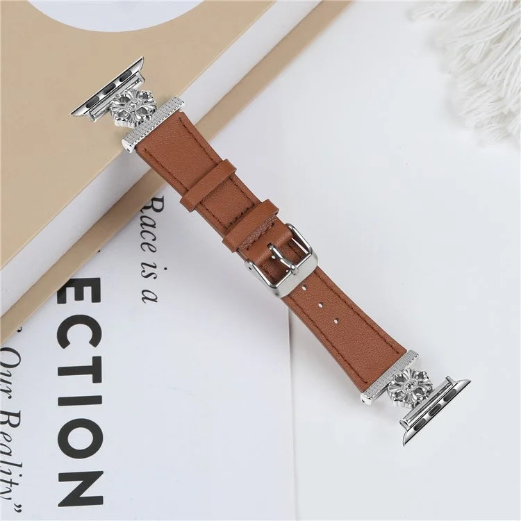Watch Band for Apple Watch Series 10 42mm / 9 8 7 41mm / SE (2023) SE (2022) SE 6 5 4 40mm / 3 2 1 38mm Genuine Cow Leather Strap