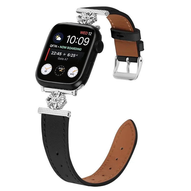 Watch Band for Apple Watch Series 10 42mm / 9 8 7 41mm / SE (2023) SE (2022) SE 6 5 4 40mm / 3 2 1 38mm Genuine Cow Leather Strap