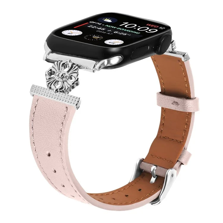 Watch Band for Apple Watch Series 10 42mm / 9 8 7 41mm / SE (2023) SE (2022) SE 6 5 4 40mm / 3 2 1 38mm Genuine Cow Leather Strap