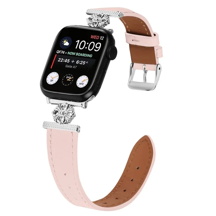 Watch Band for Apple Watch Series 10 42mm / 9 8 7 41mm / SE (2023) SE (2022) SE 6 5 4 40mm / 3 2 1 38mm Genuine Cow Leather Strap