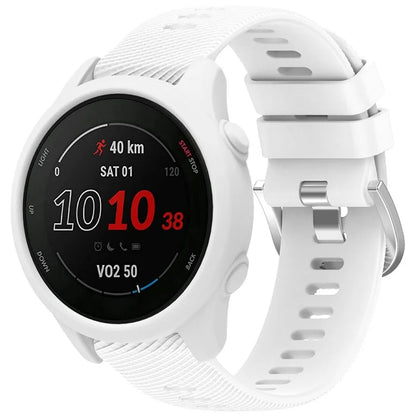 For Garmin Forerunner 255 / Forerunner 265 Cross-Texture Silicone Band with Watch Case