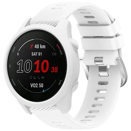 For Garmin Forerunner 255 / Forerunner 265 Cross-Texture Silicone Band with Watch Case