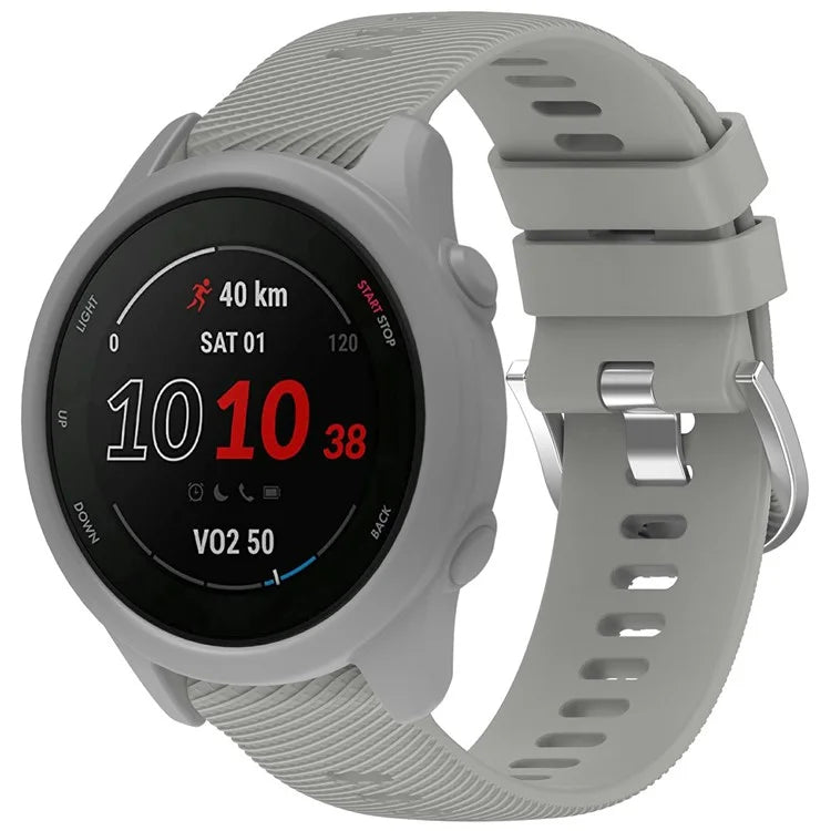 For Garmin Forerunner 255 / Forerunner 265 Cross-Texture Silicone Band with Watch Case