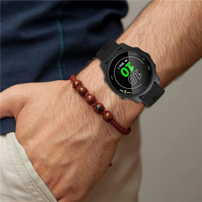 For Garmin Forerunner 255 / Forerunner 265 Cross-Texture Silicone Band with Watch Case