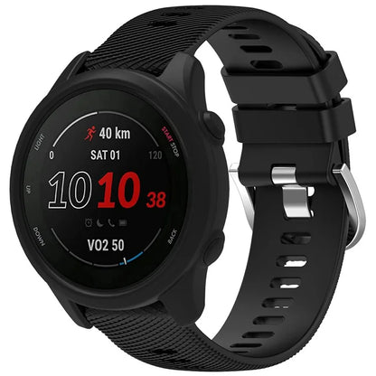 For Garmin Forerunner 255 / Forerunner 265 Cross-Texture Silicone Band with Watch Case