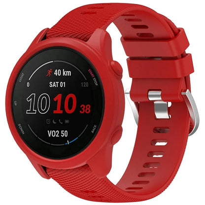 For Garmin Forerunner 255 / Forerunner 265 Cross-Texture Silicone Band with Watch Case