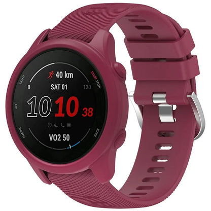 For Garmin Forerunner 255 / Forerunner 265 Cross-Texture Silicone Band with Watch Case