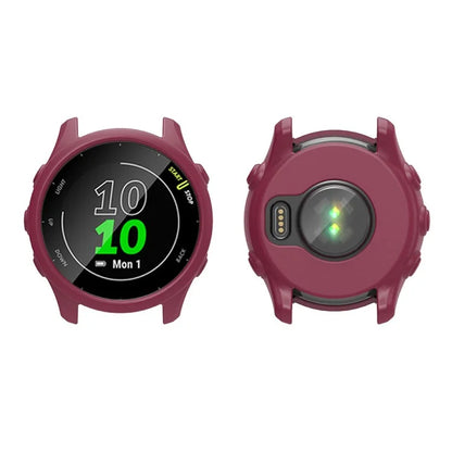 For Garmin Forerunner 255 / Forerunner 265 Cross-Texture Silicone Band with Watch Case