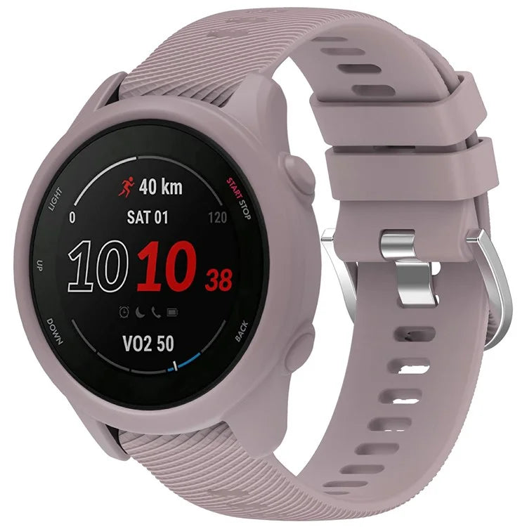 For Garmin Forerunner 255 / Forerunner 265 Cross-Texture Silicone Band with Watch Case