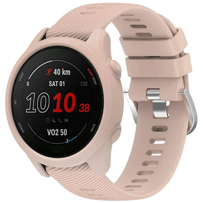 For Garmin Forerunner 255 / Forerunner 265 Cross-Texture Silicone Band with Watch Case