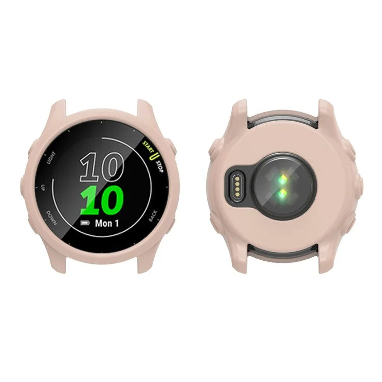 For Garmin Forerunner 255 / Forerunner 265 Cross-Texture Silicone Band with Watch Case