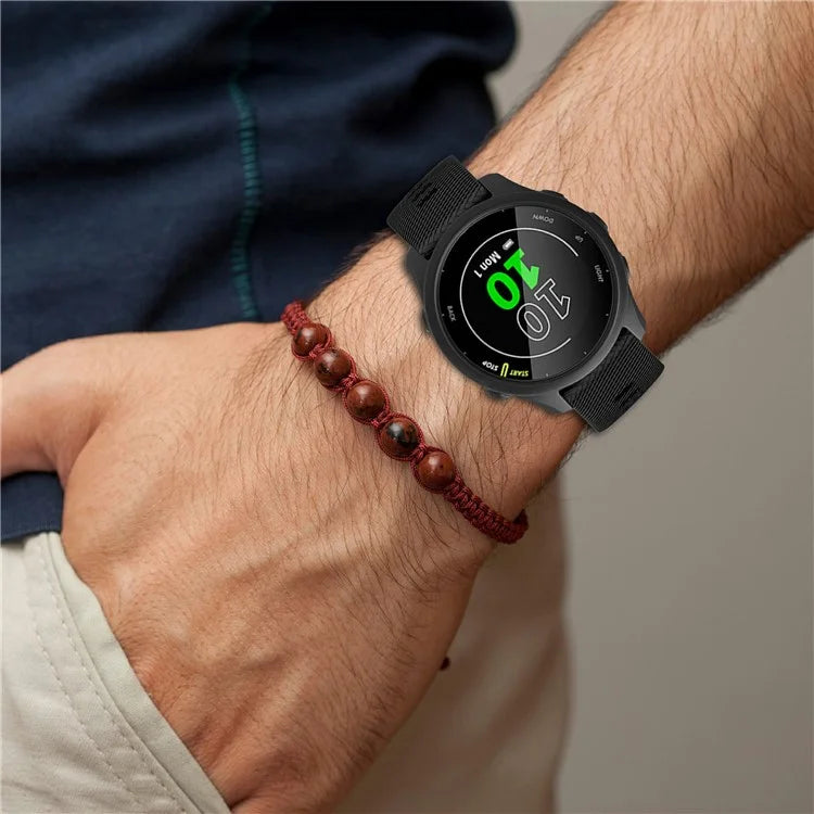 For Garmin Forerunner 255 / Forerunner 265 Cross-Texture Silicone Band with Watch Case
