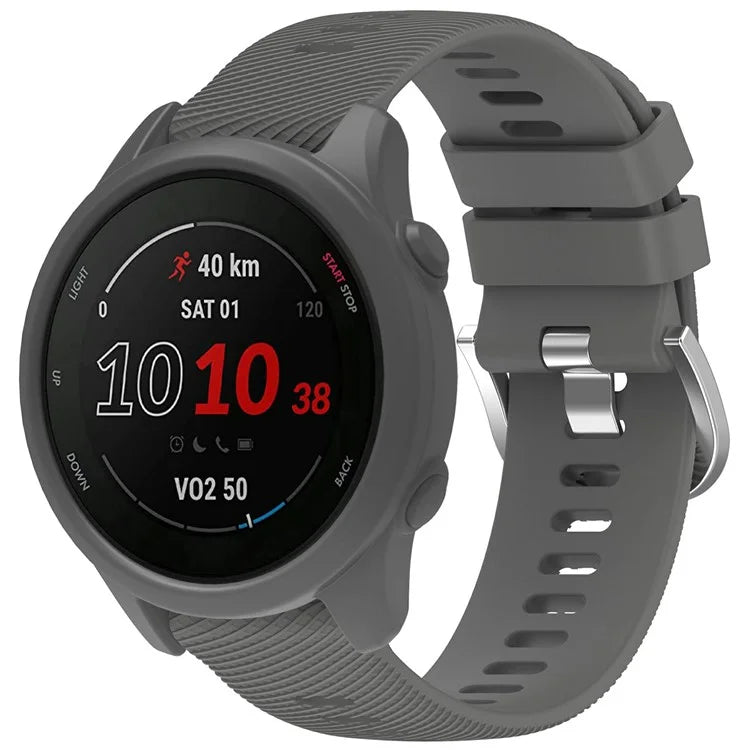 For Garmin Forerunner 255 / Forerunner 265 Cross-Texture Silicone Band with Watch Case