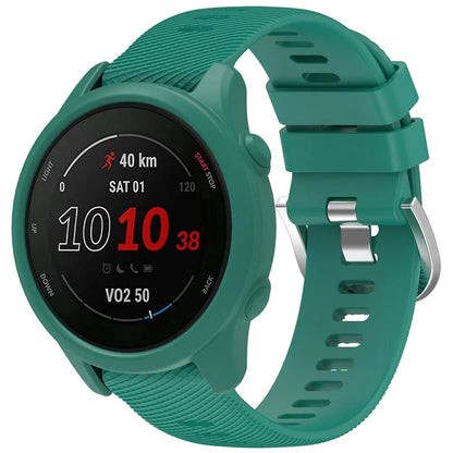 For Garmin Forerunner 255 / Forerunner 265 Cross-Texture Silicone Band with Watch Case