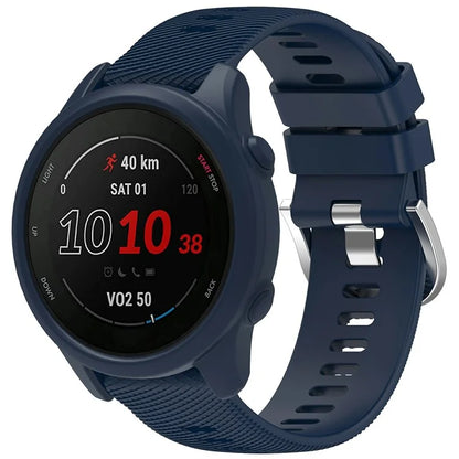 For Garmin Forerunner 255 / Forerunner 265 Cross-Texture Silicone Band with Watch Case