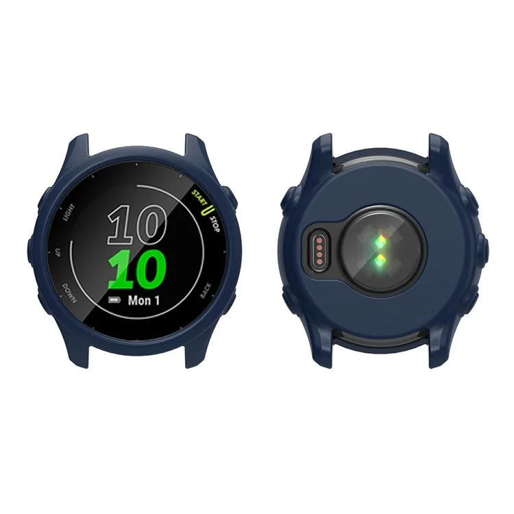 For Garmin Forerunner 255 / Forerunner 265 Cross-Texture Silicone Band with Watch Case